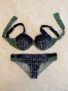 Maaji Navy, Teal & Green Patterned Bikini Set